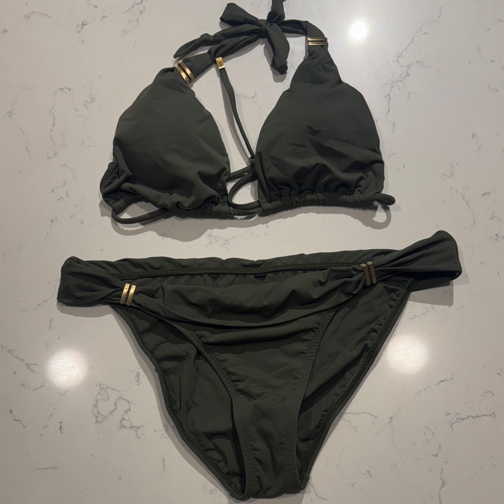 Vix Dark Green Bikini with Gold Details - Picture 2 of 3